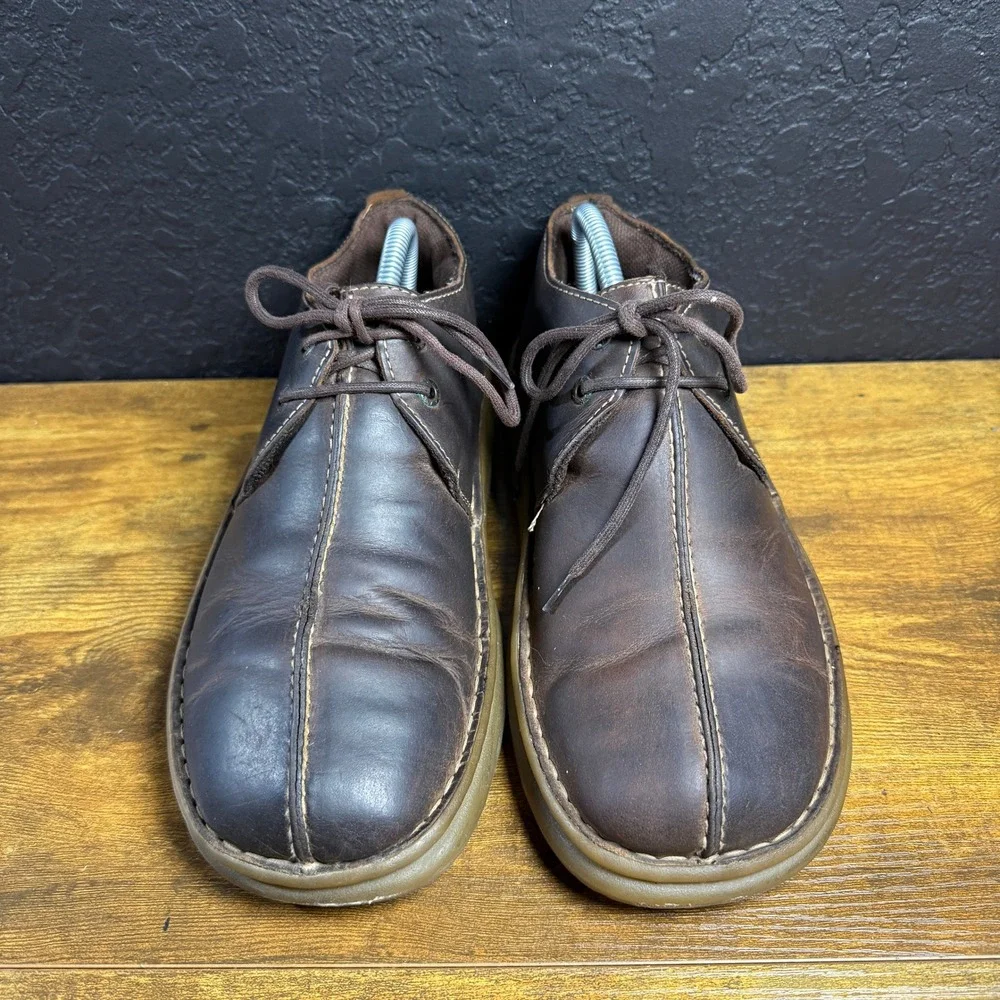 Skechers‎ Comfort Construction Brown Leather Oxford Shoes Mens 8 VTG Y2K 90s